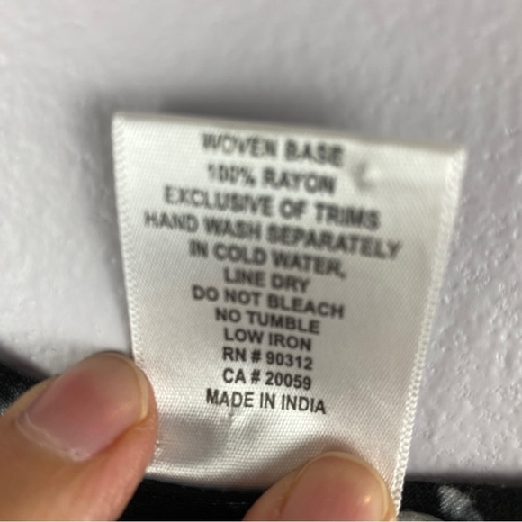 Parsley & Sage Black White Tie Dye Multi Colour Hem Embroidered Button Down XL - Picture 11 of 12